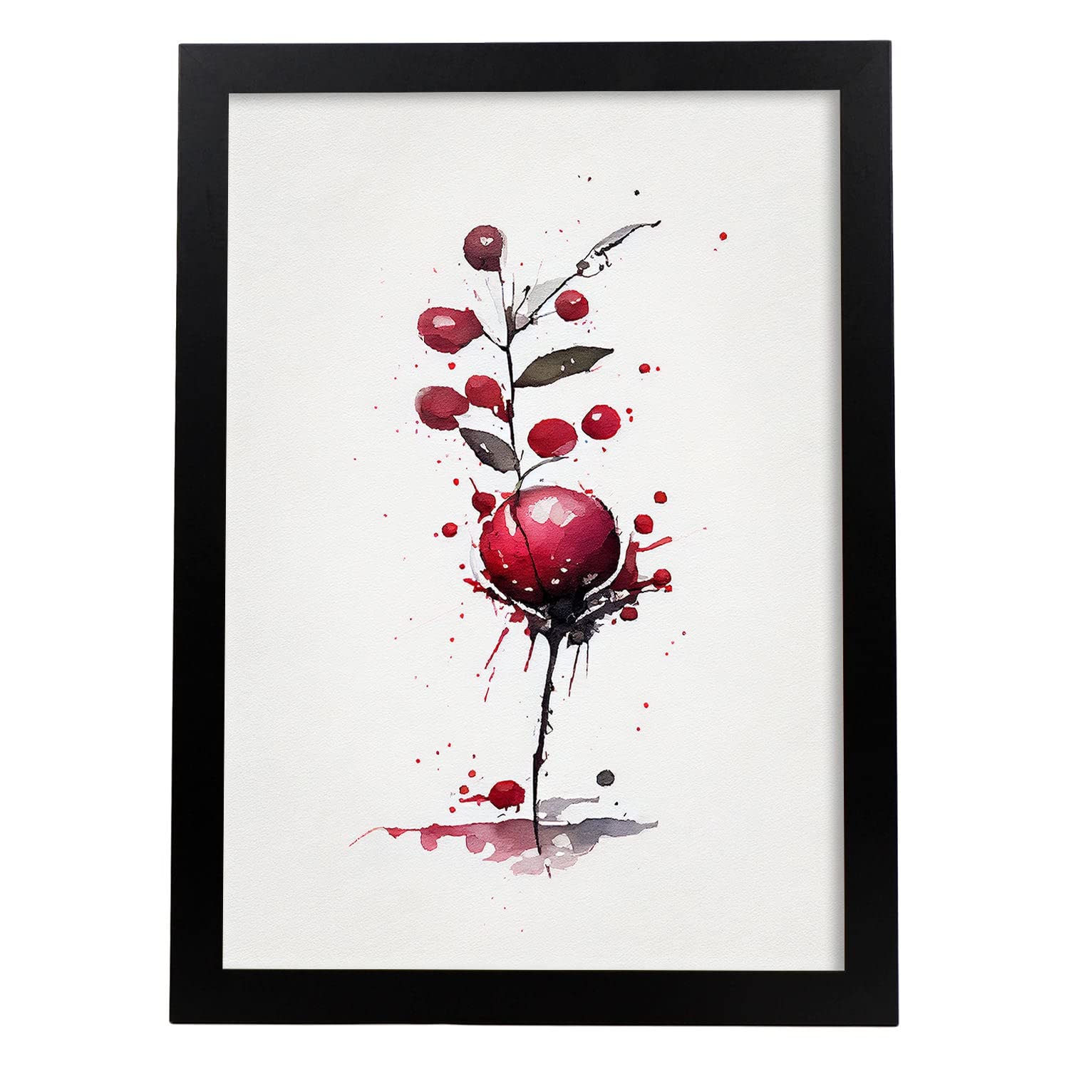 Nacnic poster de arándano a todo color ilustraciones de frutas verduras y comida sana en estilo acuarela diseño moderno y a3 con marco negro