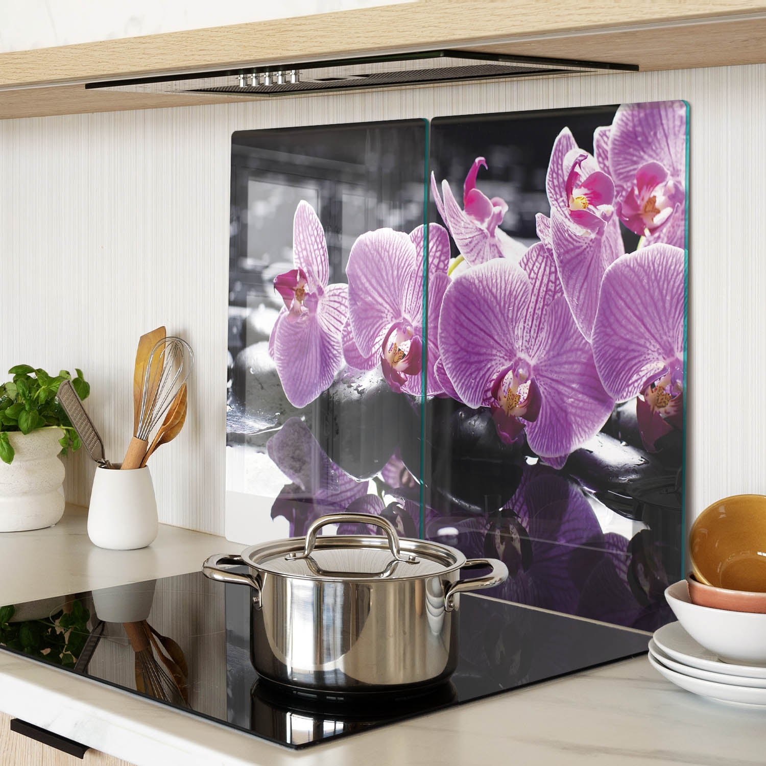 Tulup Tableau Sur Verre Trempé Image 50x100 - Orchidée
