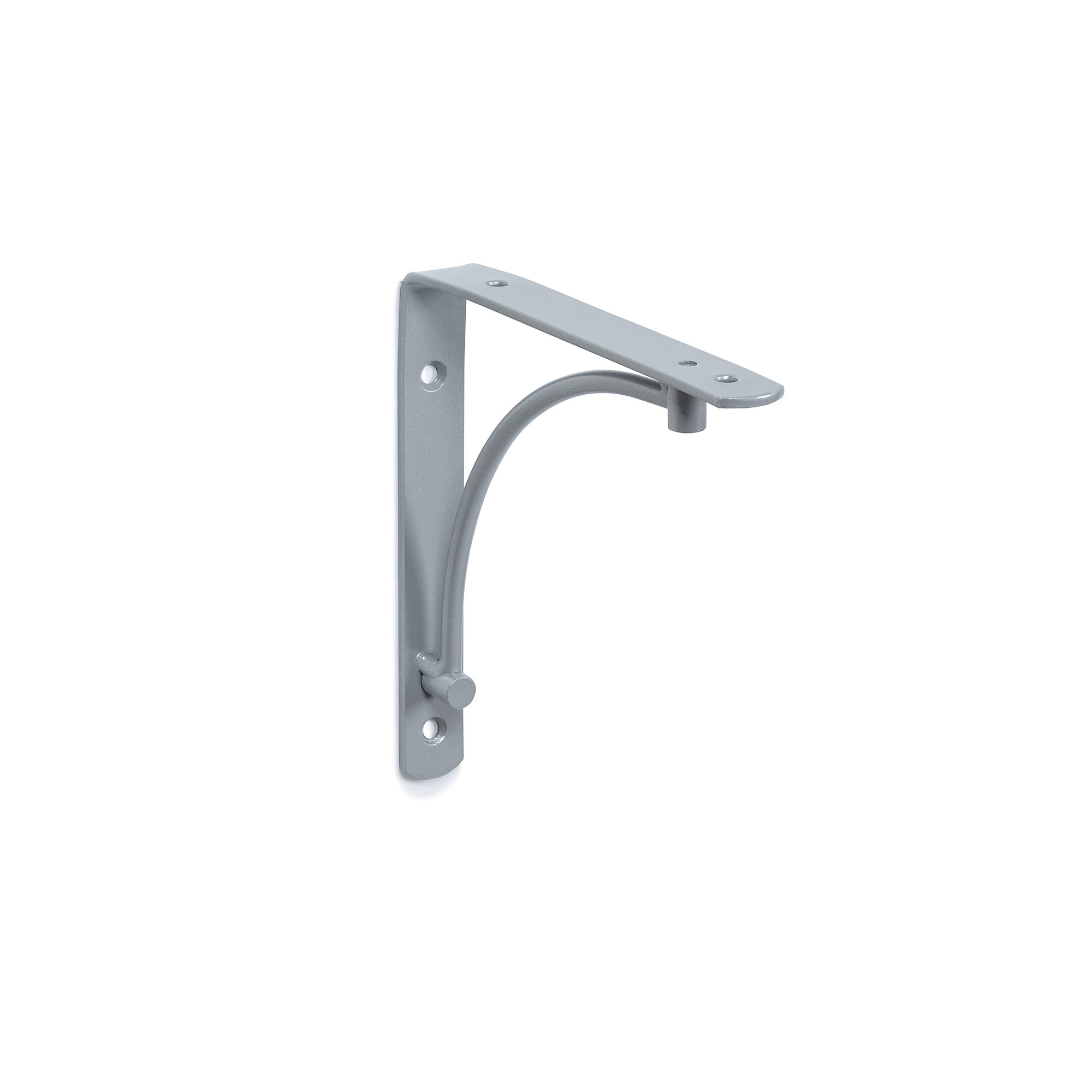 Suporte de Prateleira parede | Estilo decorativo | Fabricado em aço | Acabamento cromado líquido fosco | Medidas 20*150*150mm | Sistema de fixação - 2