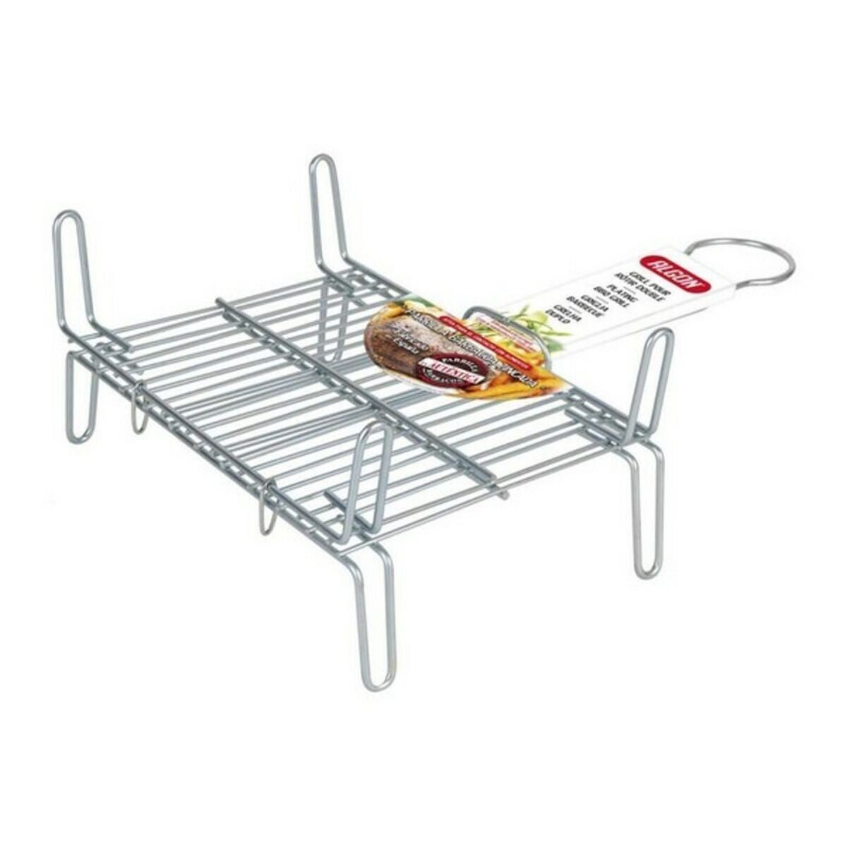 Parrilla bbq algon doble acero 35 x 40 cm leroy merlin