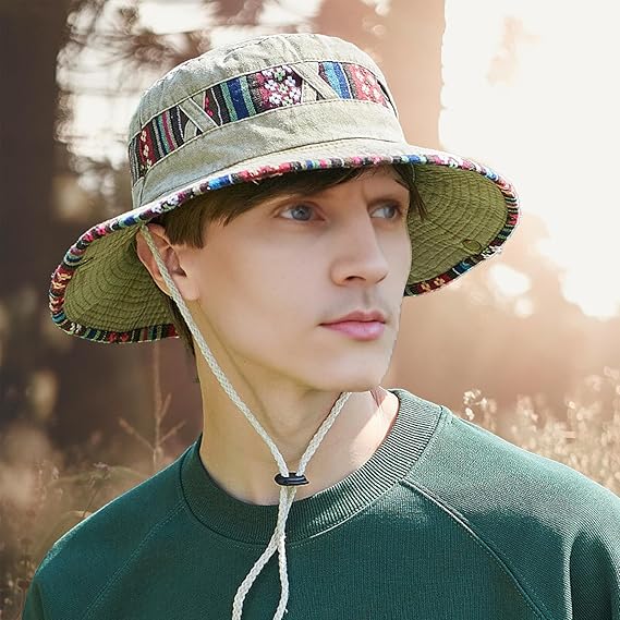 Chapeau de soleil pour homme, chapeau d'été anti-UV pliable, chapeau de randonnée en coton, chapeau de pêche pour homme, chapeau de jungle - 4