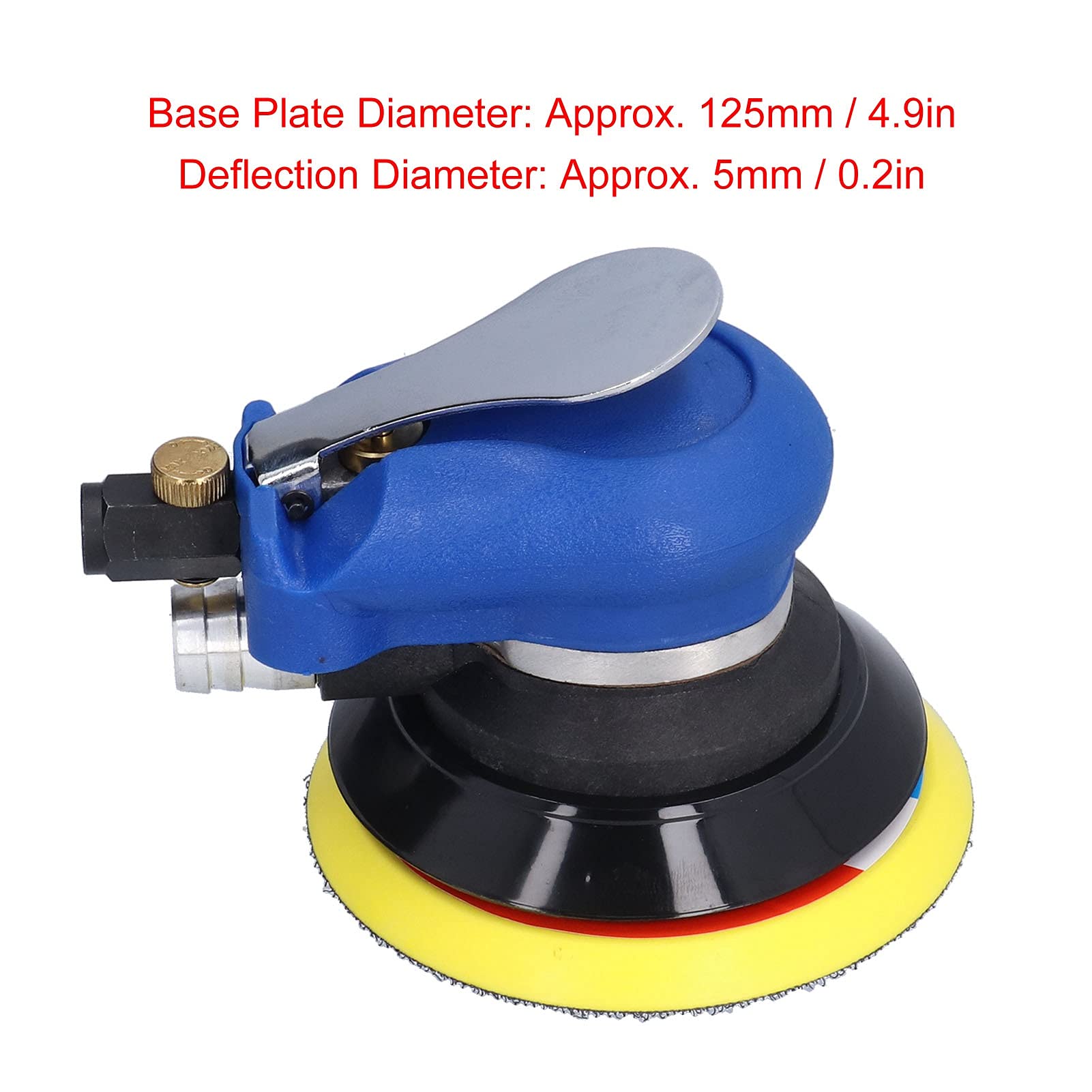 Ponceuse pneumatique, polisseuse orbitale, 5 pouces, aspirateur pour le polissage, le ponçage, le meulage (style américain) - 7