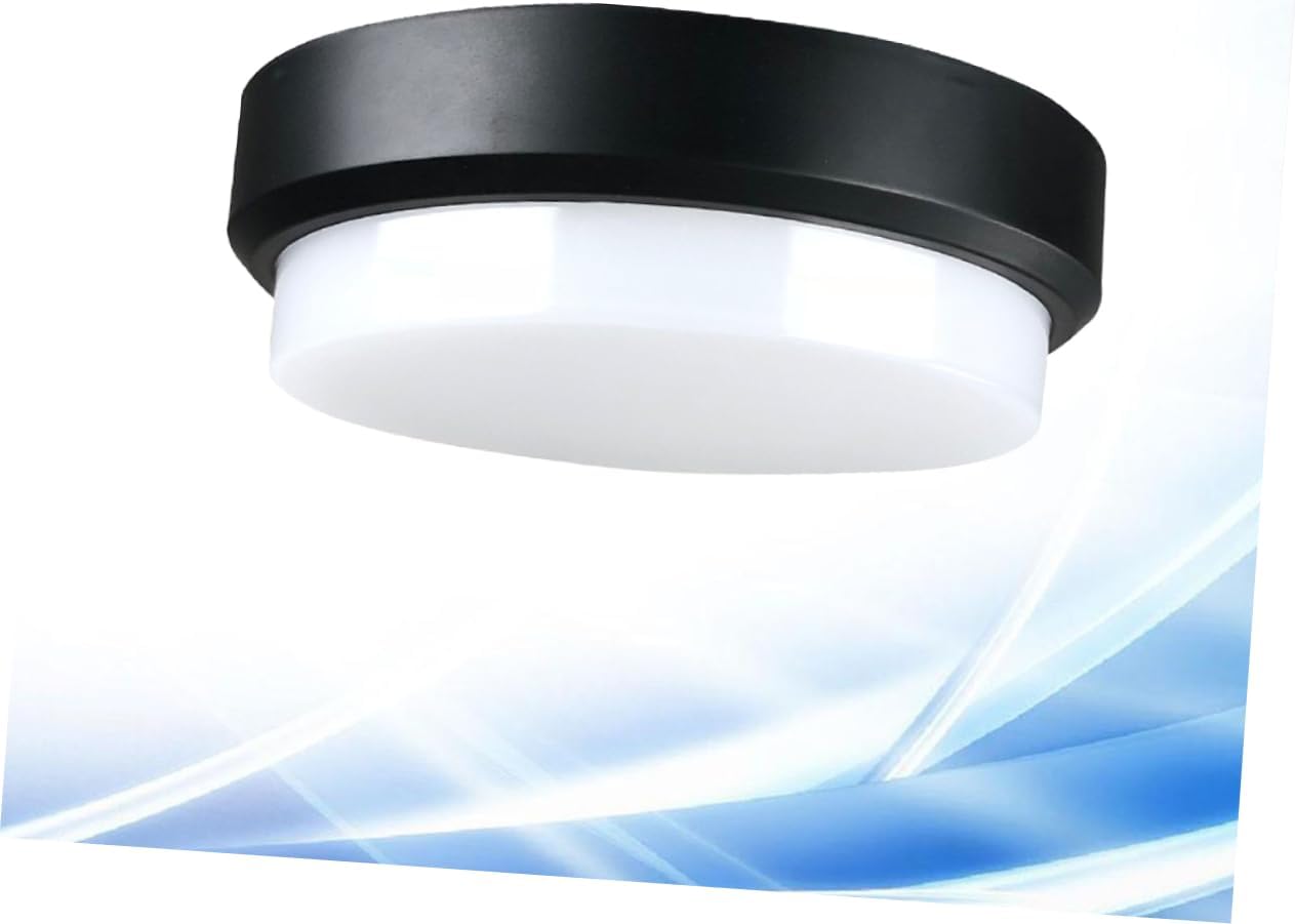 Czarna lampa ścienna 17,5 x 17,5 x 5 cm, 1 sztuka, 20 W, 4000 K, światło neutralne, akrylowa, mała okrągła lampa sufitowa LED, wodoodporna