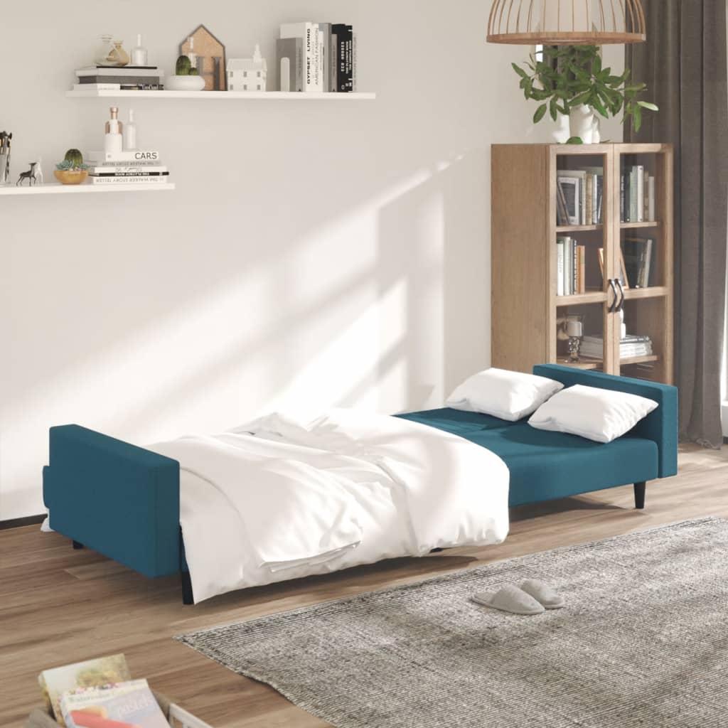 Canapé-lit | Lit simple | Canapé convertible à 2 places Bleu Velours CFW26034 - 3