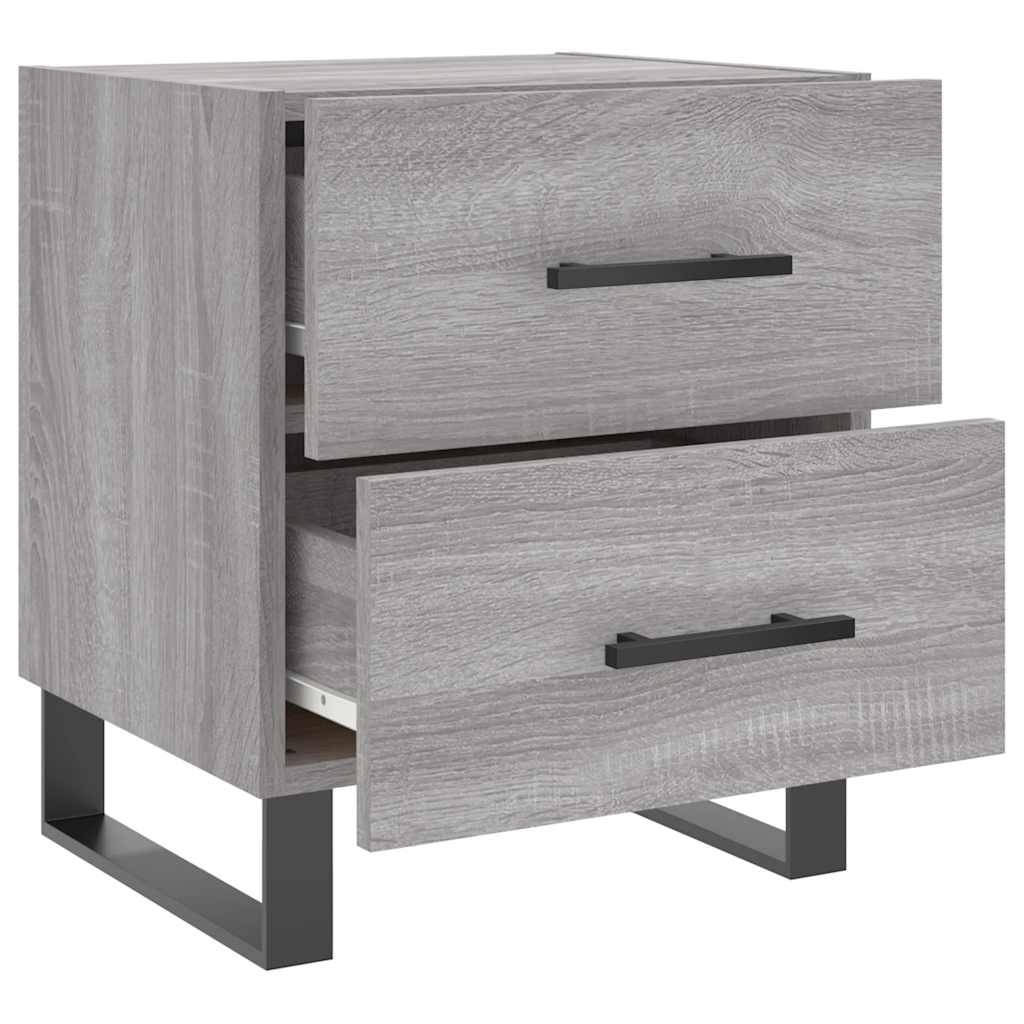 Mesitas noche 2 uds madera ingeniería gris Sonoma 40x35x47,5 cm vidaXL - 8