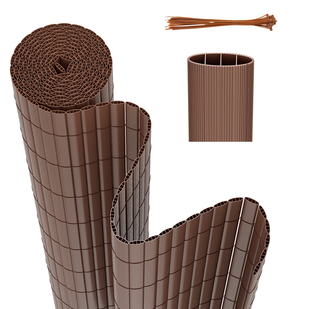 Mata PVC do użytku zewnętrznego – Ochrona przed wiatrem i promieniami UV, łatwa w czyszczeniu Brązowy 160 x 300cm