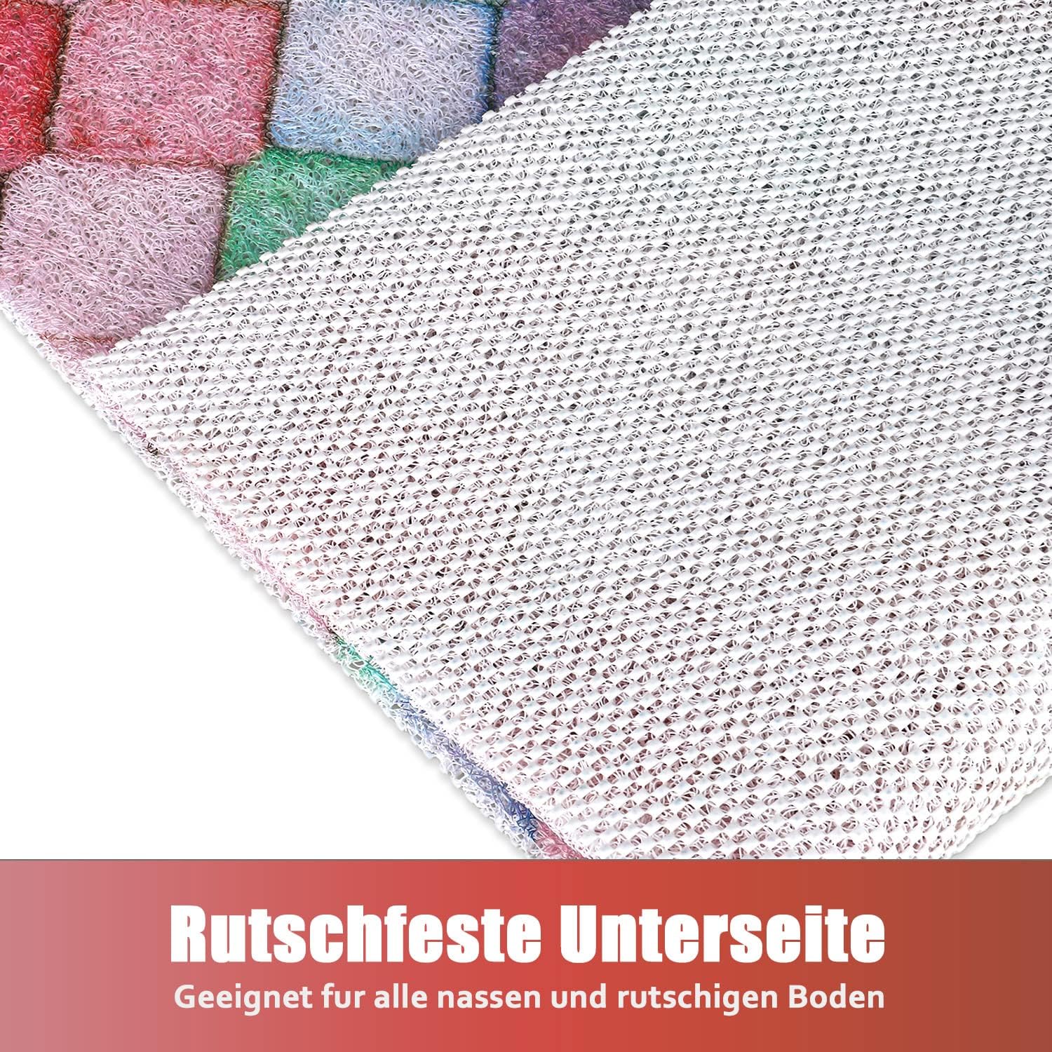 SoftDuo Tappetino Doccia Antiscivolo 61x40,6 Cm - Morbido In PVC Senza Ventose - Con Fori Di Scarico - Bianco - 3