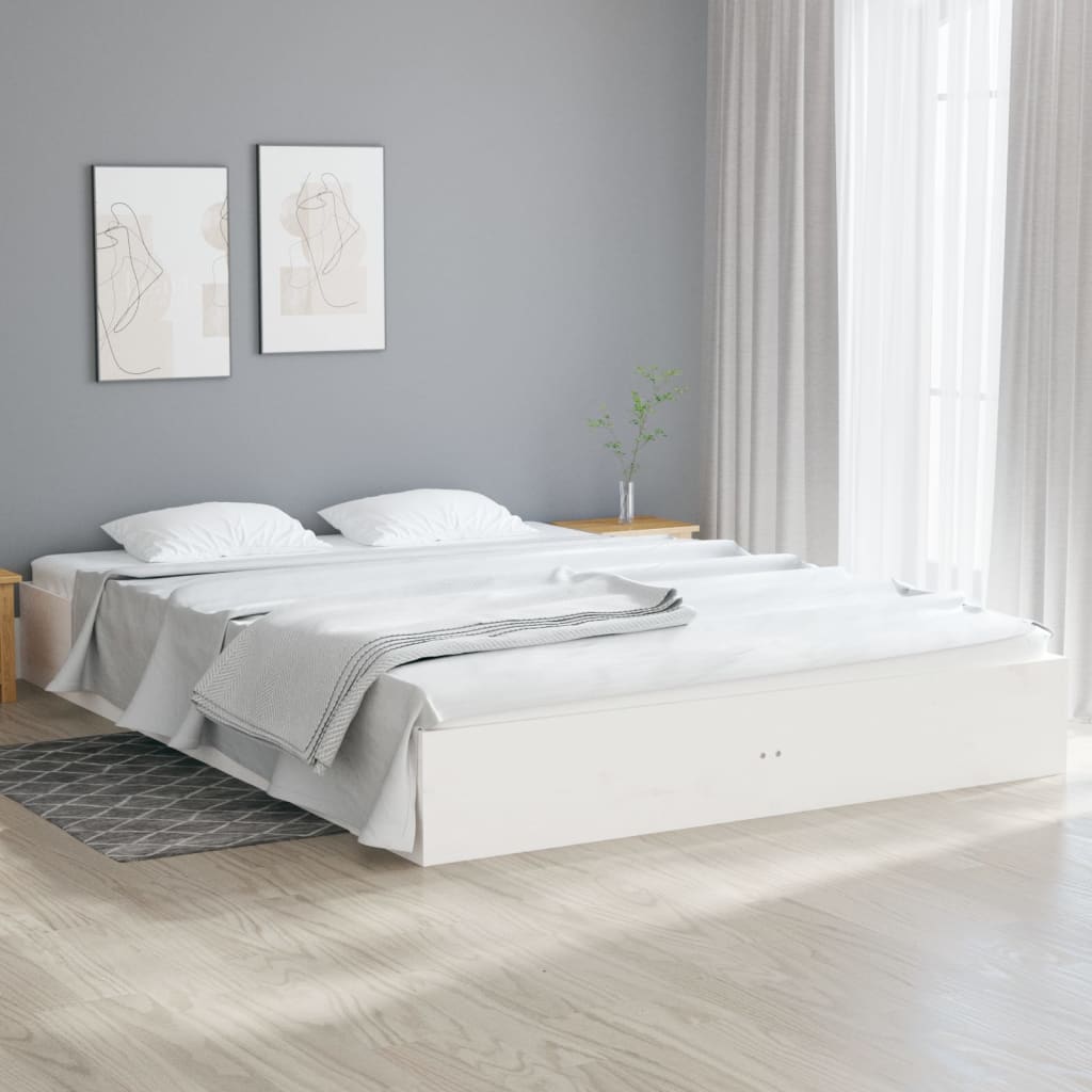Cadre de lit sans matelas bois massif 140x200 cm