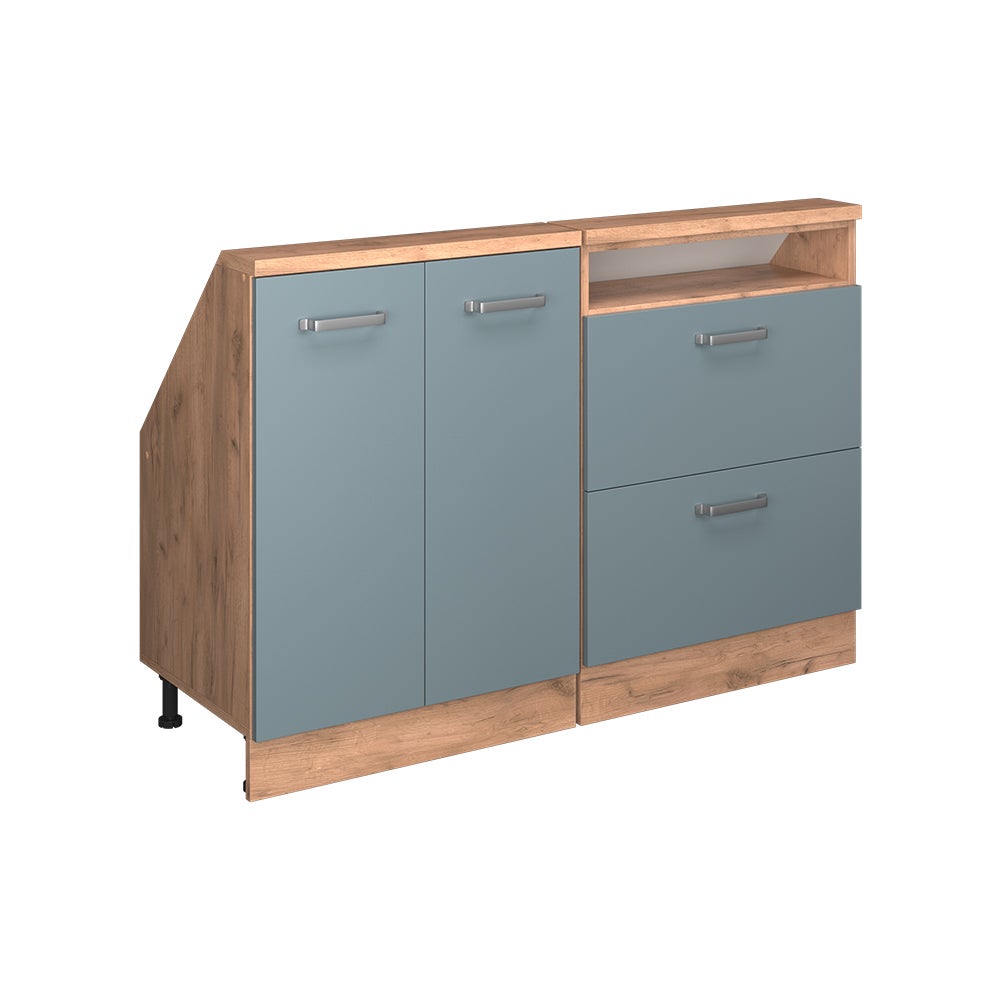 Vicco Szafka kuchenna na dach skośny R-Line, Niebiesko-szary, 120 cm Zestaw 2 sztuk