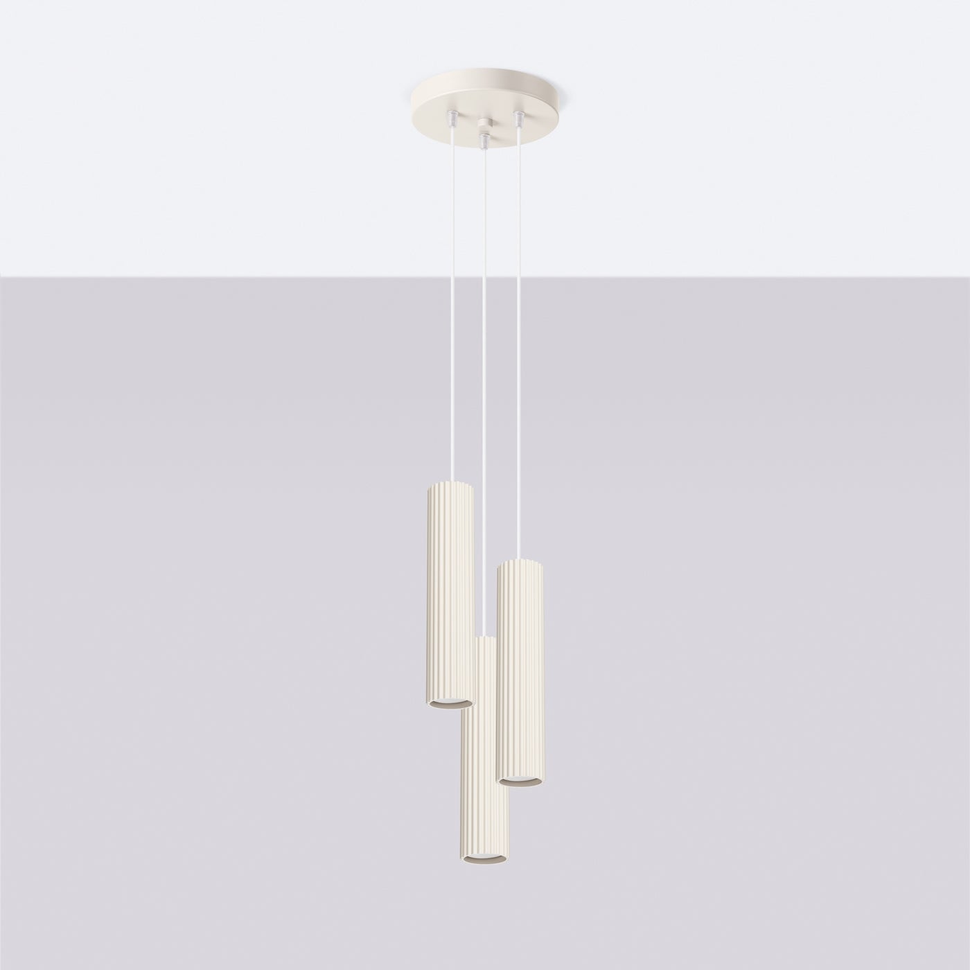 Lampa wisząca GLOOW 3P beżowy LED 4000K - 19.5x19.5x108cm Sollux