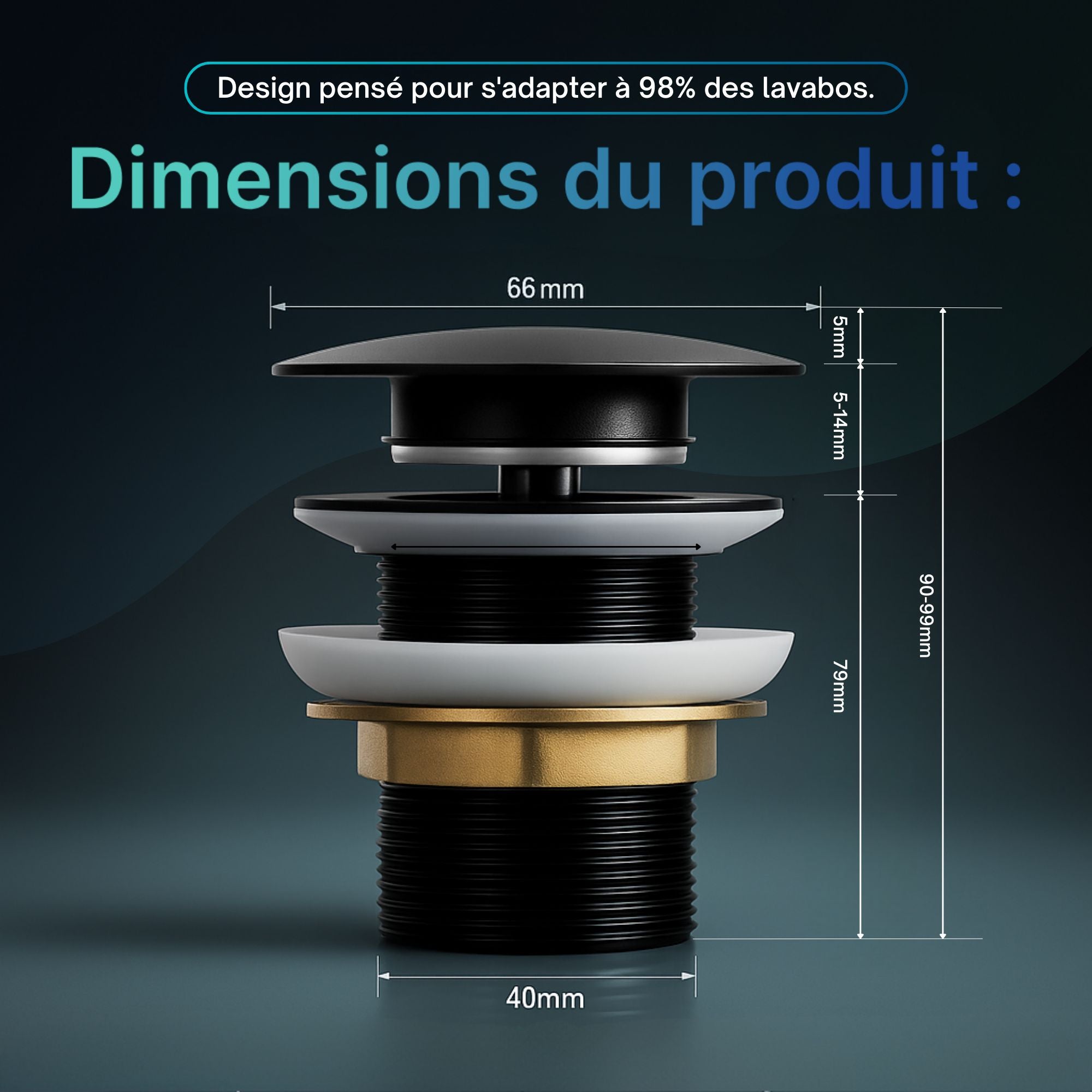 DILECI - Bonde Pop-Up noir mat - 4