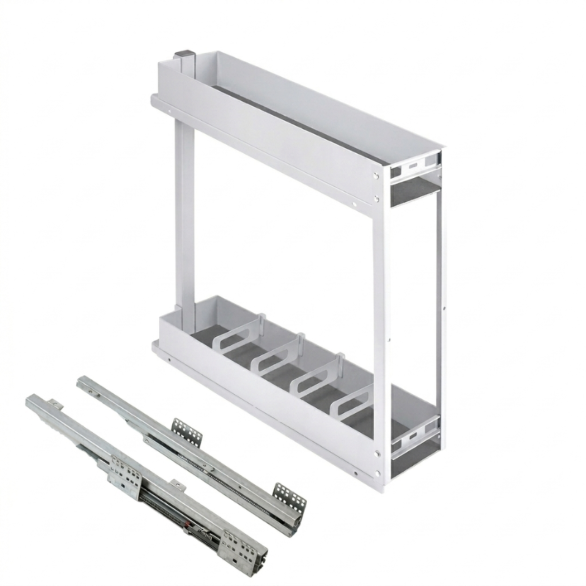 Botellero extraíble neo system blanco para mueble cocina 70x20 cm | organizador con cierre suave y extracción total