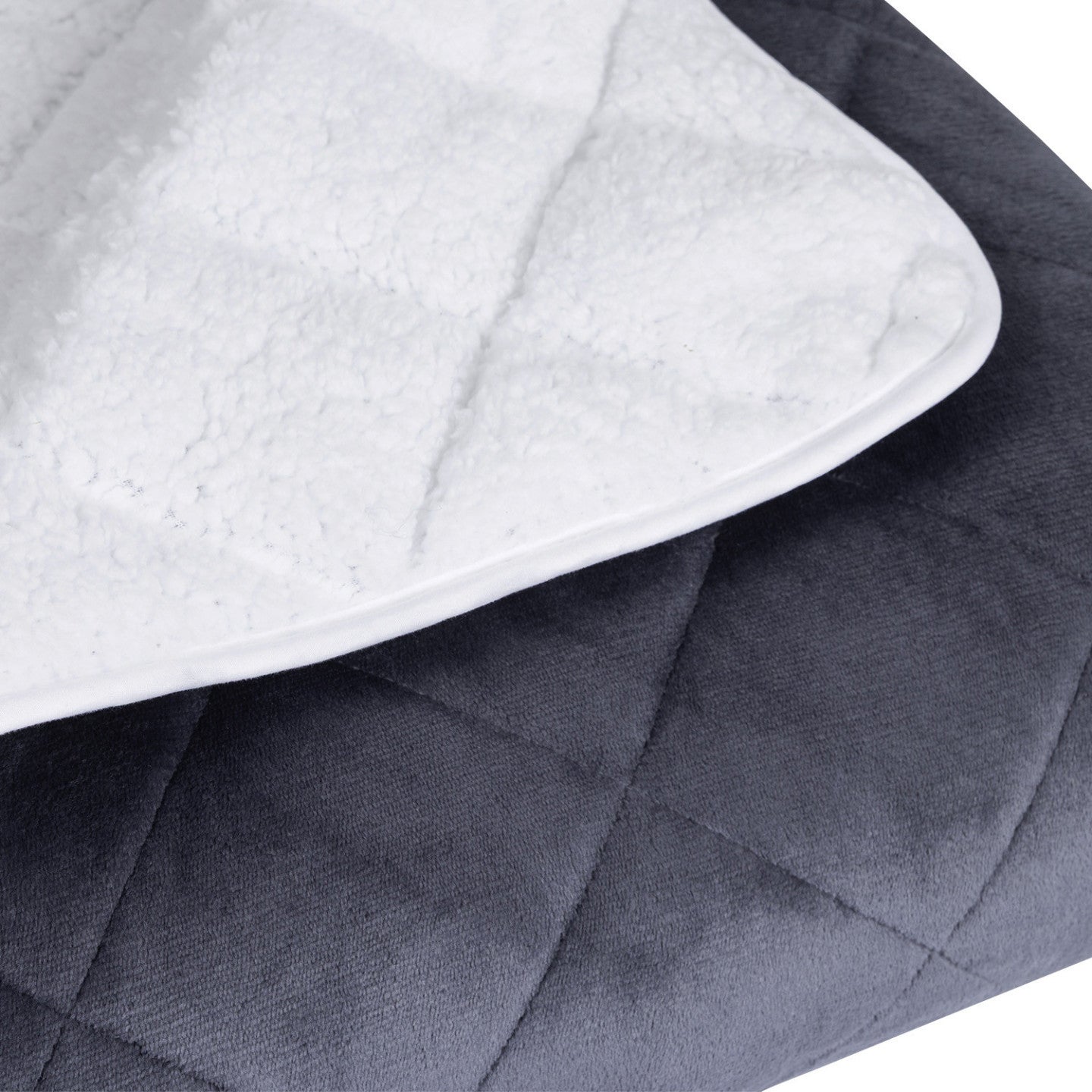 Couverture lestée 150x200 CM CELESTE biface polaire gris et blanc 7 kg - 4