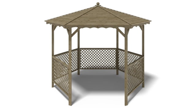 Gazebo da giardino tettoia parasole 3.38x2.79 m – Impregnato - ALT140 - ALTANKA