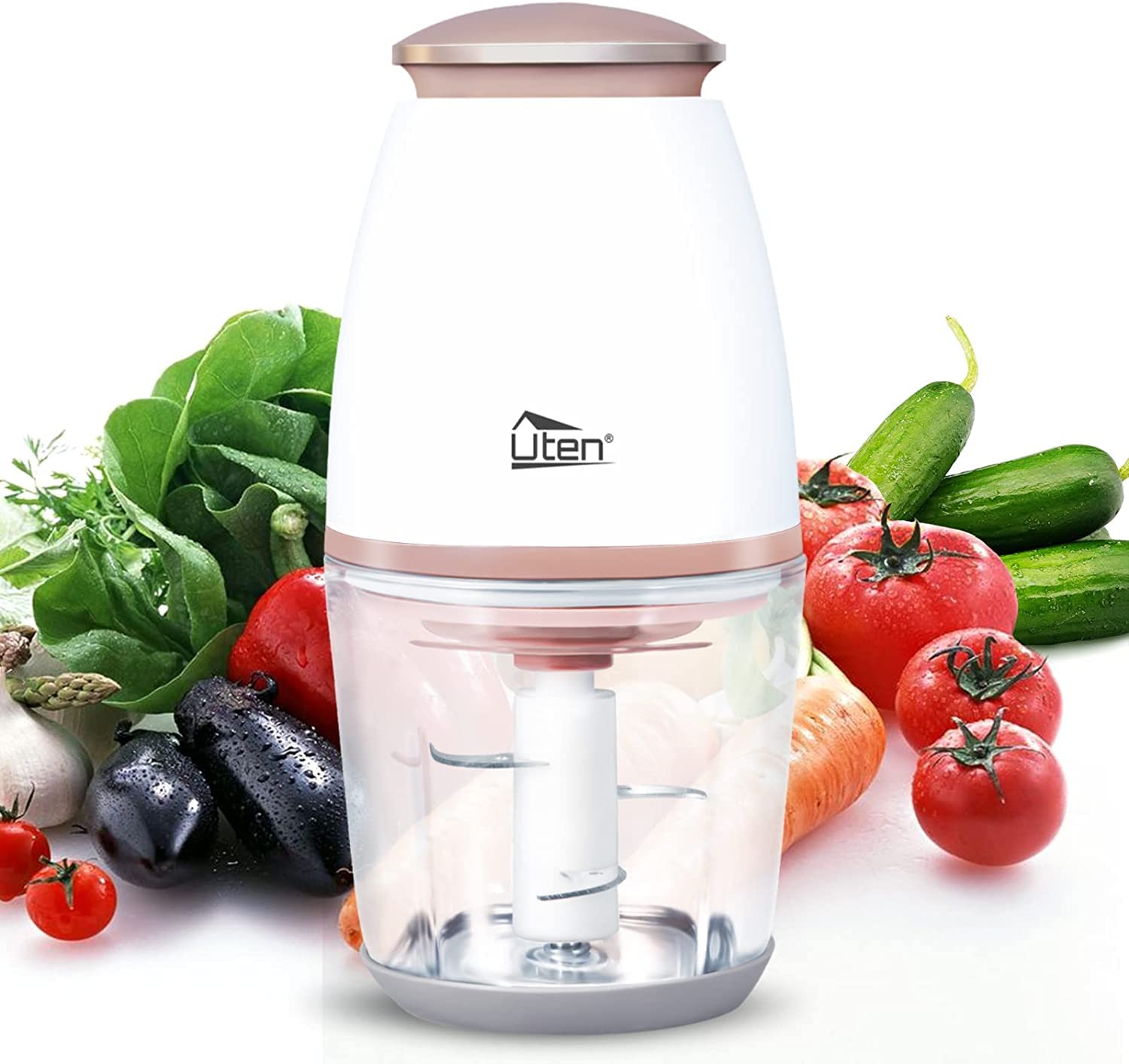 Tritatutto Manuale con 3 Lame,Chopper Alimentare Manuale 1000ML, Tritaverdure, Taglia Verdure da