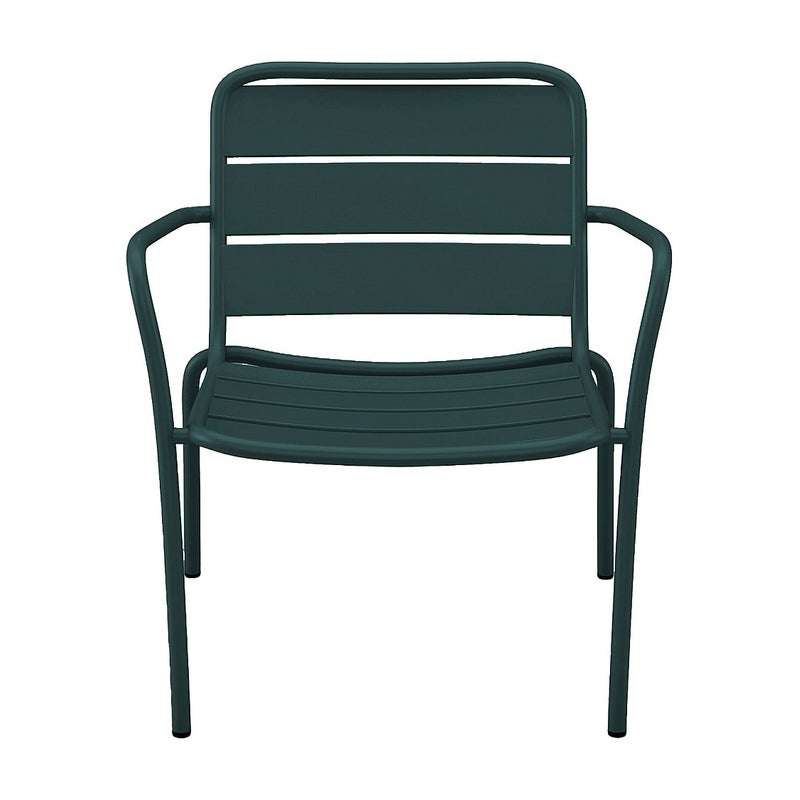 Fotel niski ogrodowy sztaplowany z metalu - Butelkowa zieleń - MIRMANDE marki MYLIA