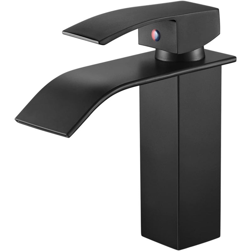 Czarny kran umywalkowy z natryskiem kaskadowym, czarny kran łazienkowy z natryskiem, kran umywalkowy