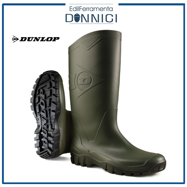 Stivali in gomma PVC verde DUNLOP misura 40 ginocchio impermeabile