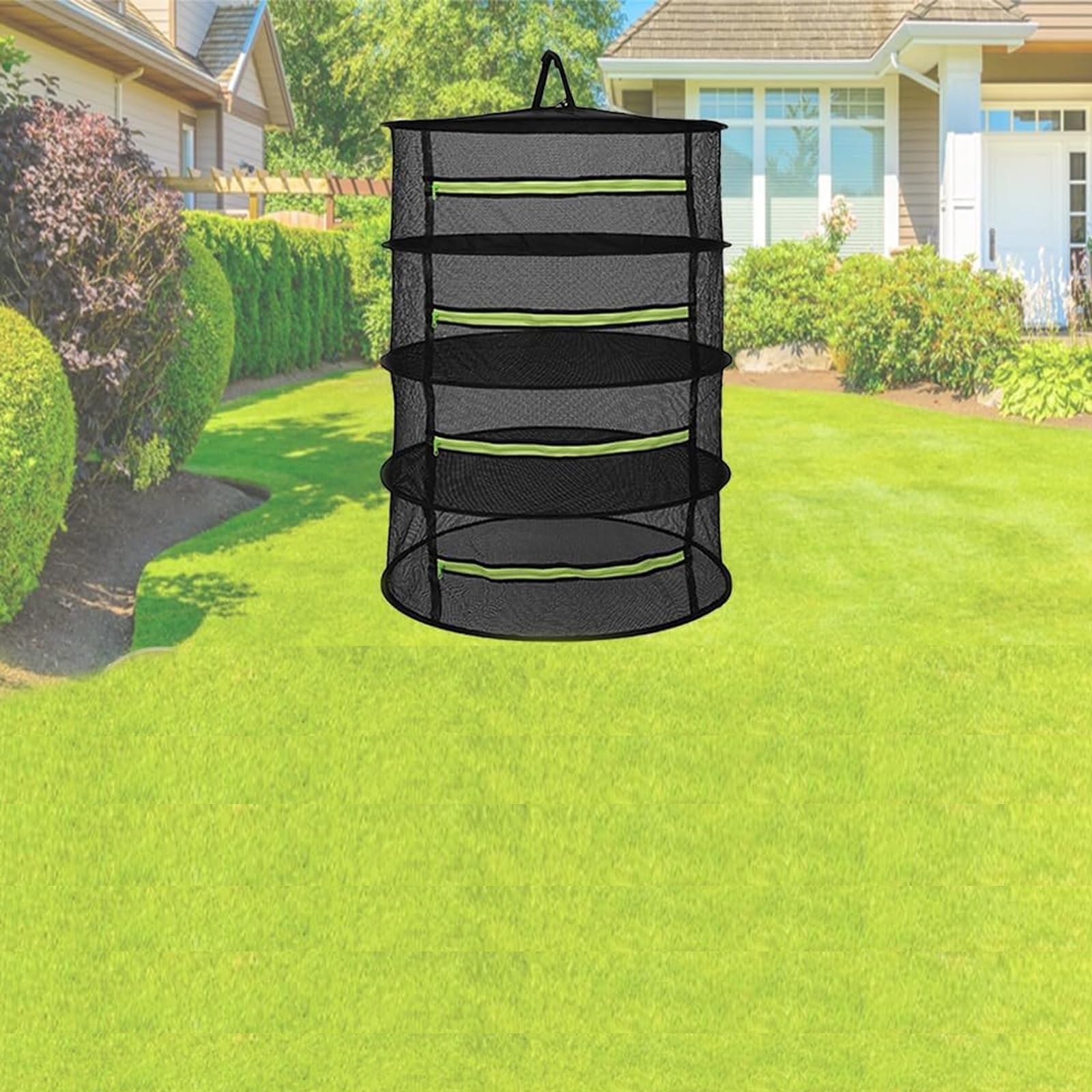 Séchoir à Herbes Suspendu 4 Couches - Filet De Séchage Pliable 45cm/60cm Pour Aromatiques