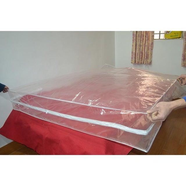 Housse de Protection en Plastique pour Matelas avec Zip Pratique, Sac de Rangement Imperméable et Résistant aux Déchirures(180x200x25cm)
