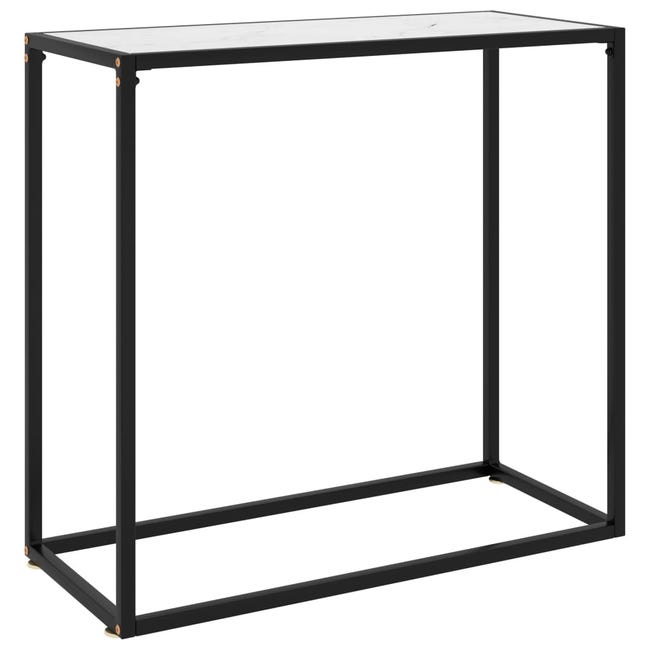 Meuble console d'entrée moderne 80 x 35 x 75 cm verre trempé aspect ...