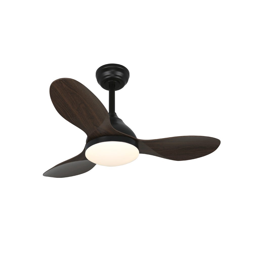 Wentylator sufitowy LED 20W Cavil Mini Czarny and Drewno CCT Dim z timerem i pamięcią włączenia ø92cm