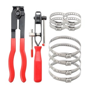 Kit 200 Fascette Stringitubo In Acciaio Inox 304 Con Pinza Professionale - Per Idraulico