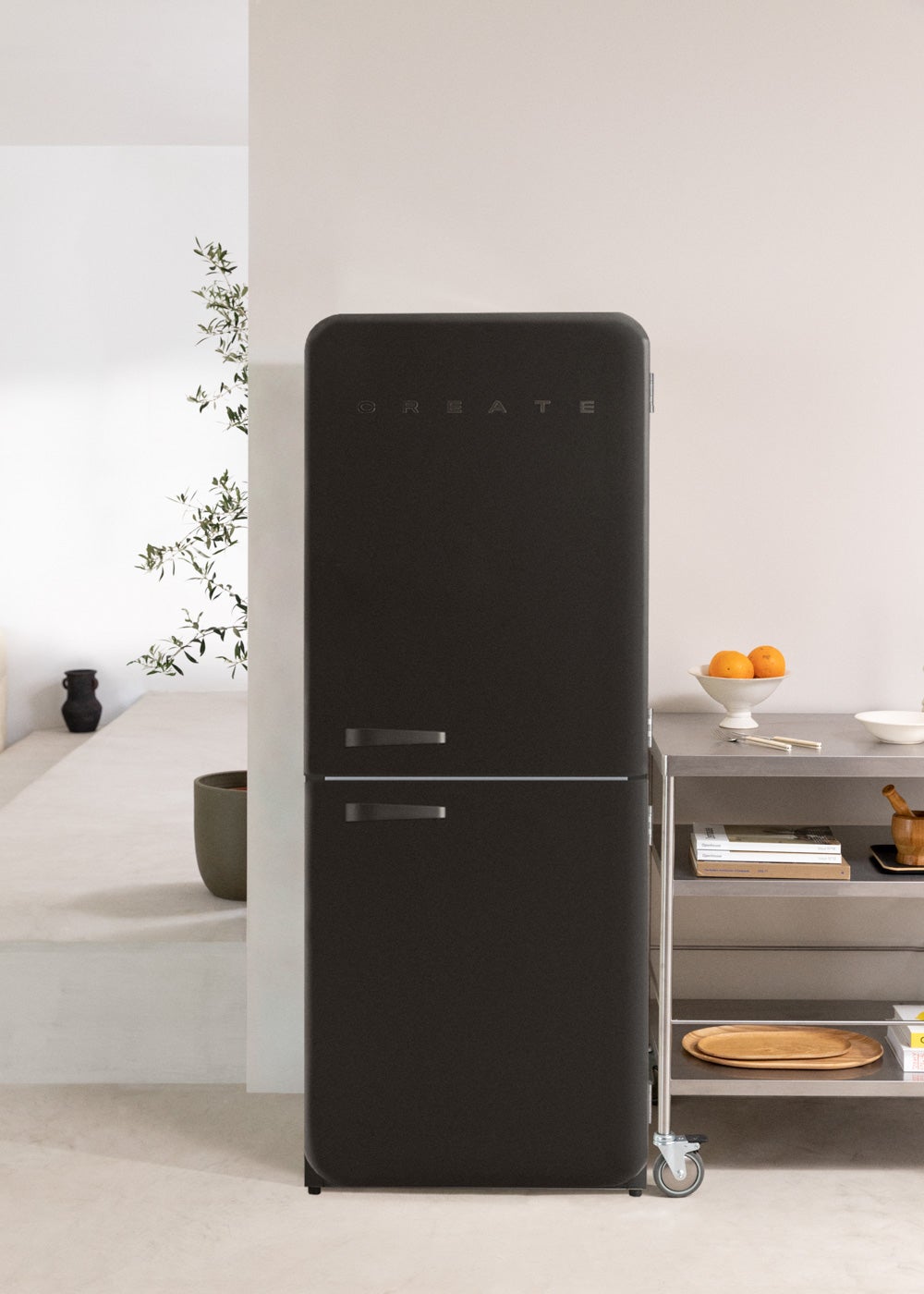 CREATE - FRIDGE RETRO COMBI 401L - Lodówka kombinowana w stylu retro - Noir