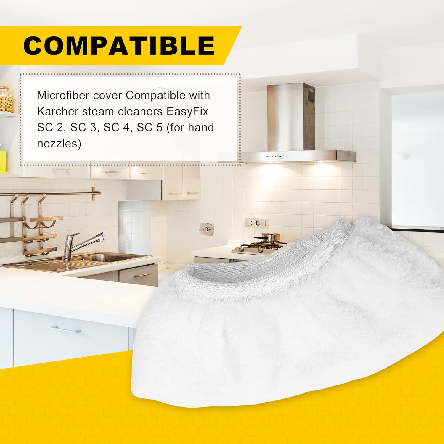 8 Bonnettes Microfibre pour Nettoyeur Vapeur Kärcher, Accessoires pour SC1 à SC5, Parfait pour le Nettoyage Domestique - 4