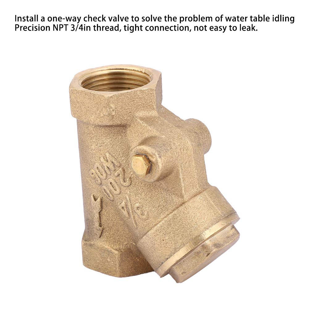 Clapet anti-retour en laiton à filetage NPT 3/4 po Clapet anti-retour unidirectionnel de type Y 1,6 Mpa pour eau et gaz - 8