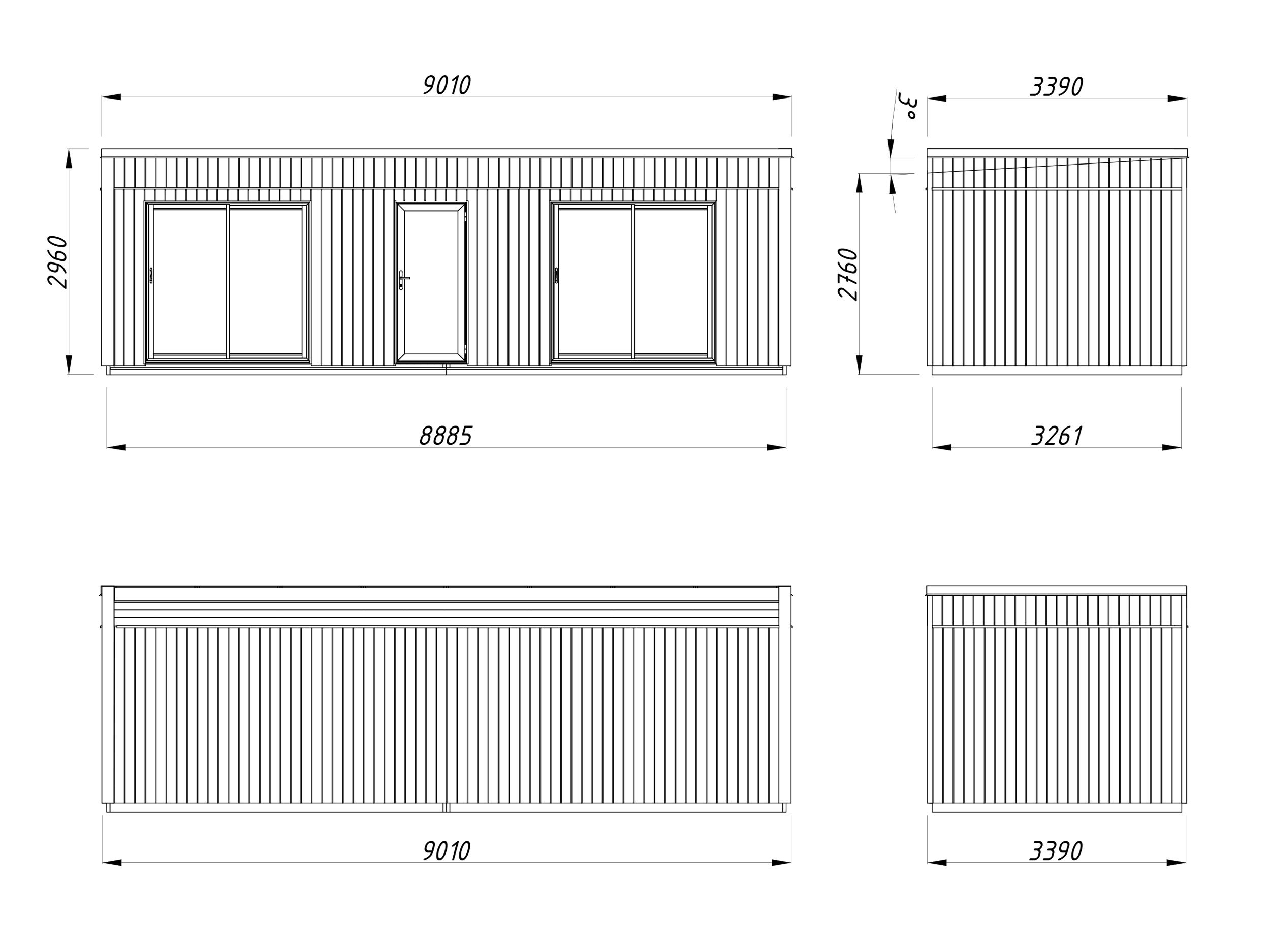 Tiny house en bois Johanna - PALMAKO - 22,4 m² - 901X339 cm - Baies coulissantes double vitrage trempé - 8