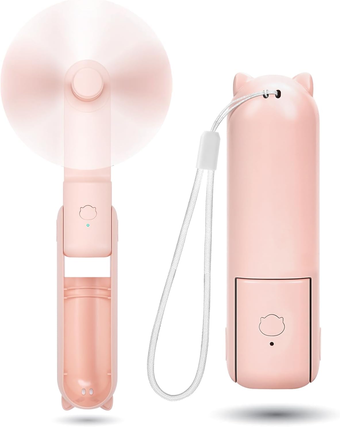 Mały cichy wentylator, 3 prędkości, przenośny przez USB, kompatybilny z akumulatorem podróżnym (różowy)