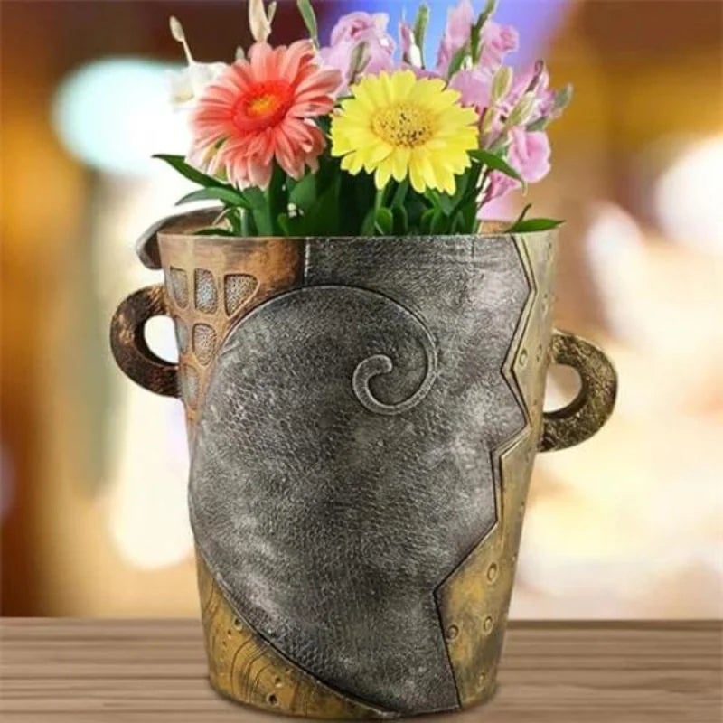 Lot de 2 pots de fleurs en résine à tête humaine - pots de fleurs,pots de fleurs abstraits à tête humaine avec poignées,pots de fleurs tête humaine,B - 5
