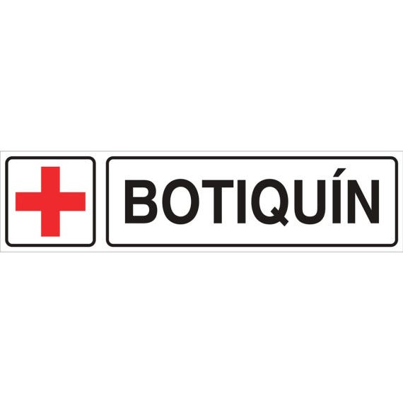 Señal informativa de pictograma y texto Botiquín 250x62 mm | Leroy Merlin