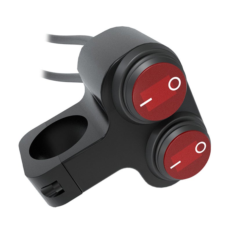 12v étanche moto ATV vélo 22mm 7/8 pouces guidon Double contrôle bouton de mise à mort