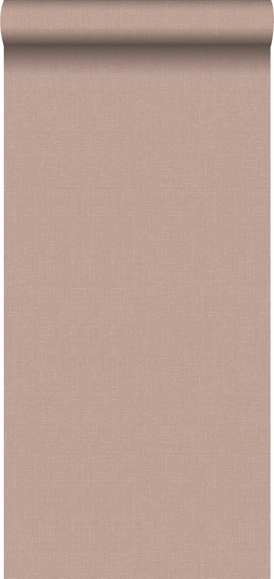 Papel pintado liso efecto lino rosa viejo - 0,53 x 10,05 m - estahome