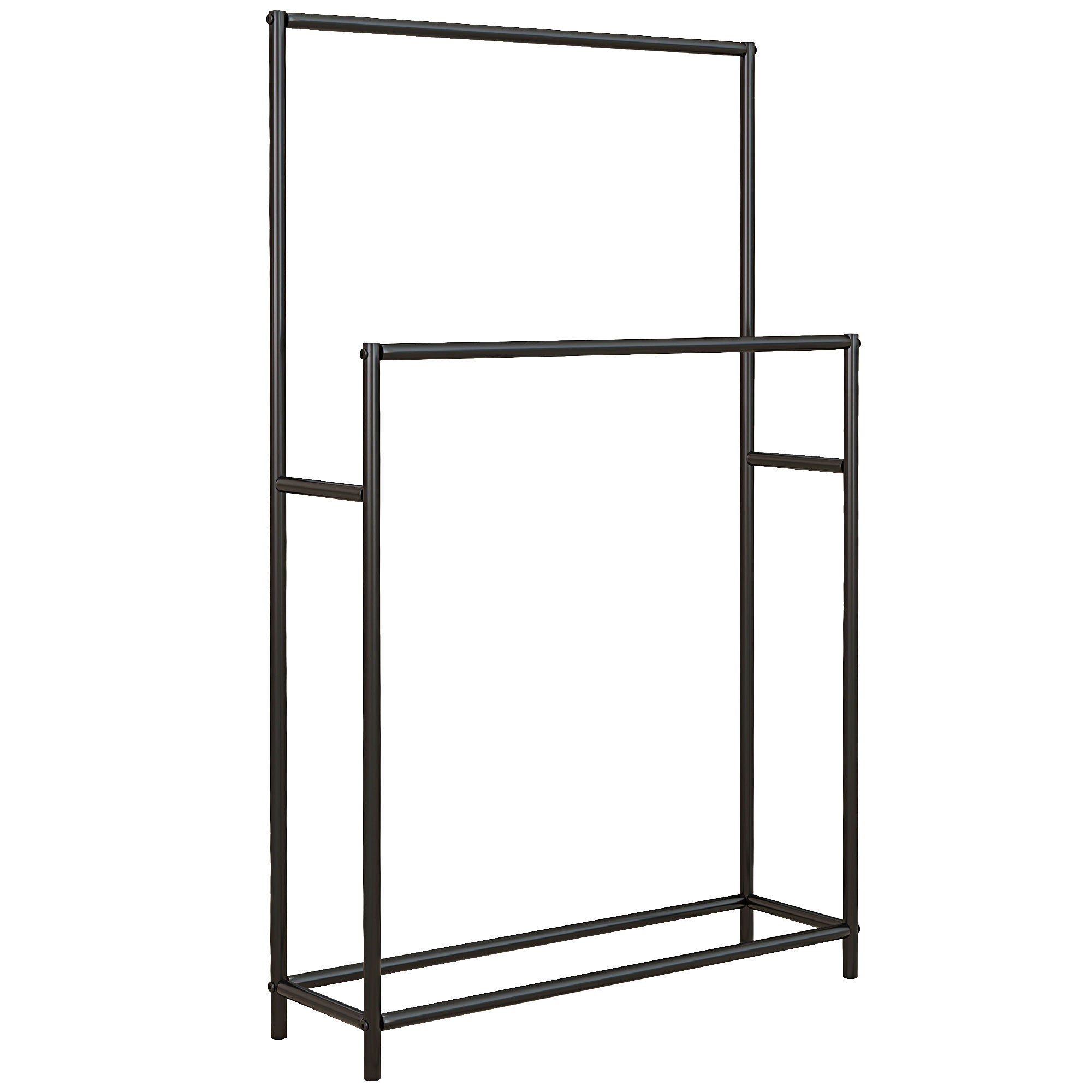 Suport pentru prosoape, Suport pentru prosoape de sine stătător cu 2 șine pentru prosoape, Suport pentru prosoape pentru baie, Metal, 66 x 20 x 110 cm
