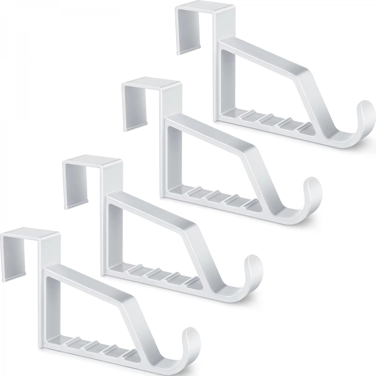 Ganchos de puerta de 4 piezas para perchas, plástico blanco extra ...