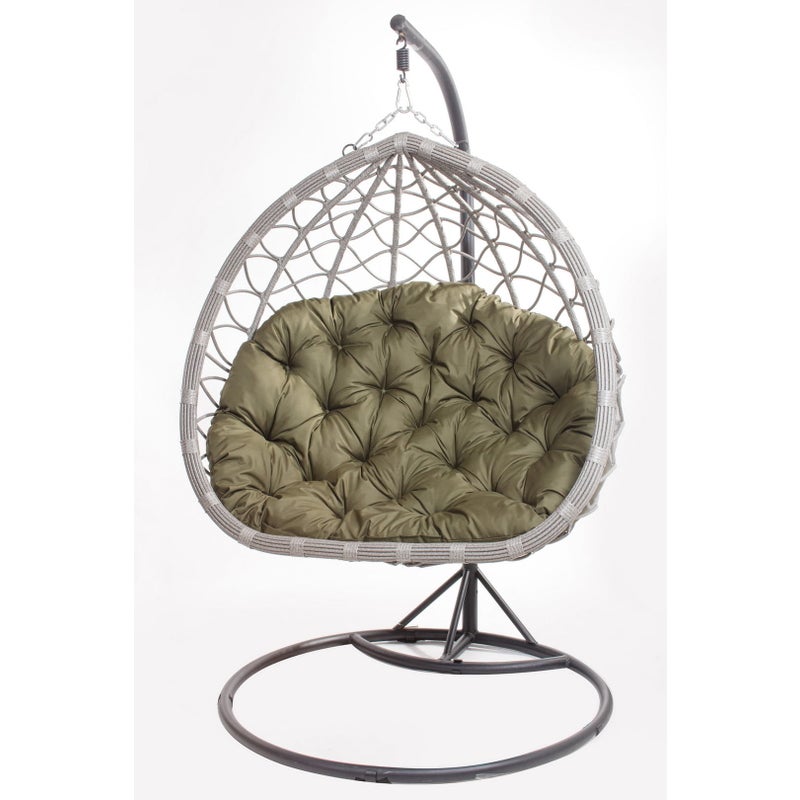 PODUSZKA OGRODOWA NA FOTEL WISZĄCY KOKON 130x100 CM ZIELONA PODUCHA NA HUŚTAWKĘ PODUSZKA NA BOCIANIE GNIAZDO PODUSZKA NA KRZESŁO DWUSTRONNA