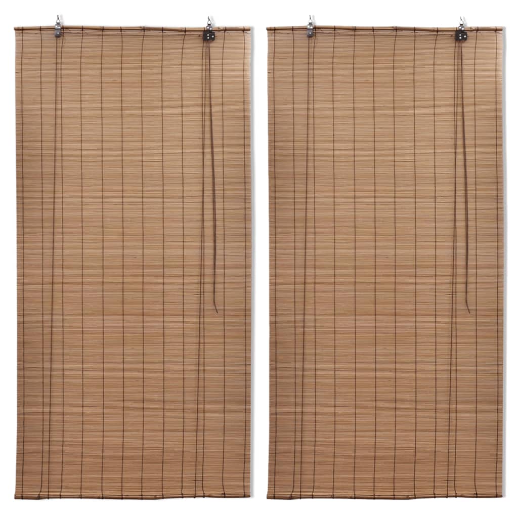 Bambusowe rolety, 2 szt., 80 x 160 cm, brązowe vidaXL