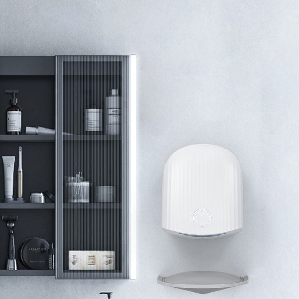 Sèche-mains automatique : efficace, pratique et intelligent, installation sans perçage (avec bac de récupération) - 3