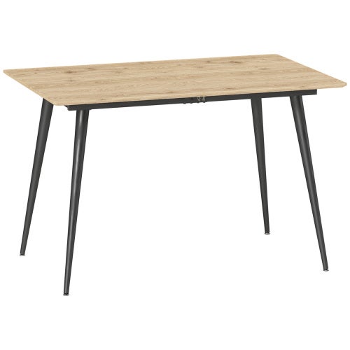 Table de salle à manger extensible 120/160 x 75 cm, table de cuisine pour 6 à 8 personnes, table moderne avec pieds en acier, finition naturelle - 3