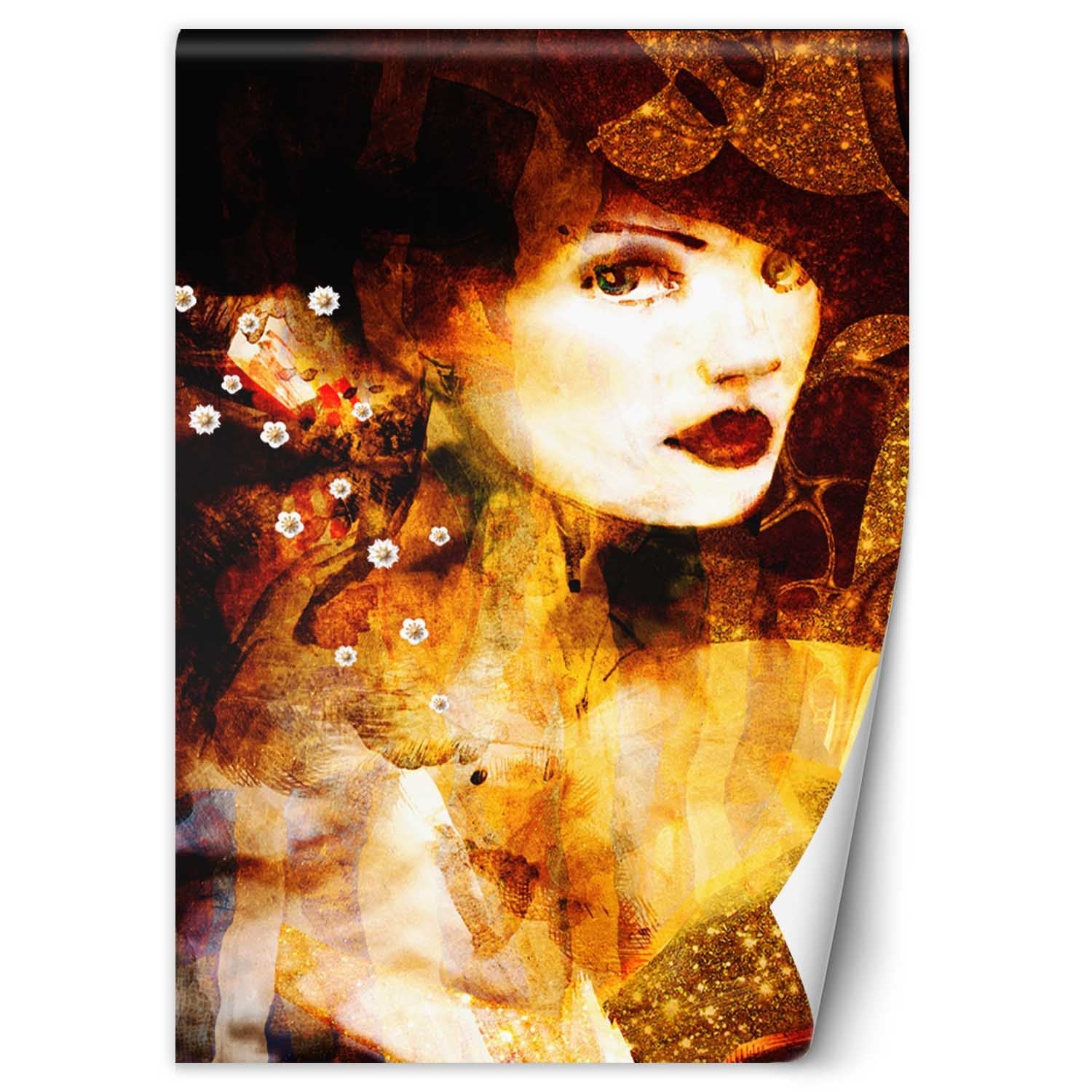 Fototapeta, Portret złota kobieta akwarela 100x140