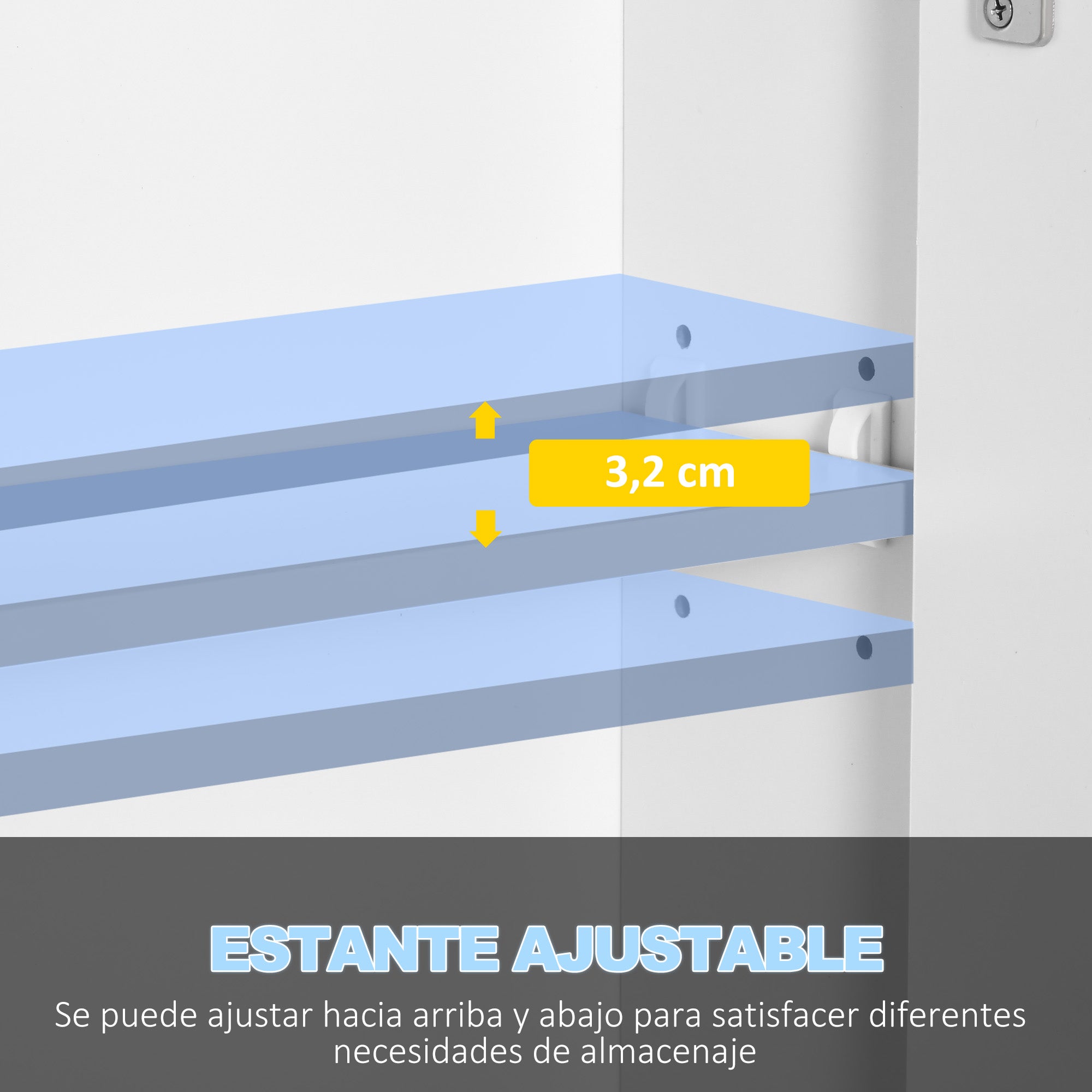 Armario de Baño con Espejo Luces LED Estantes Ajustables y USB Estilo Moderno 90x15x75 cm Blanco - 7