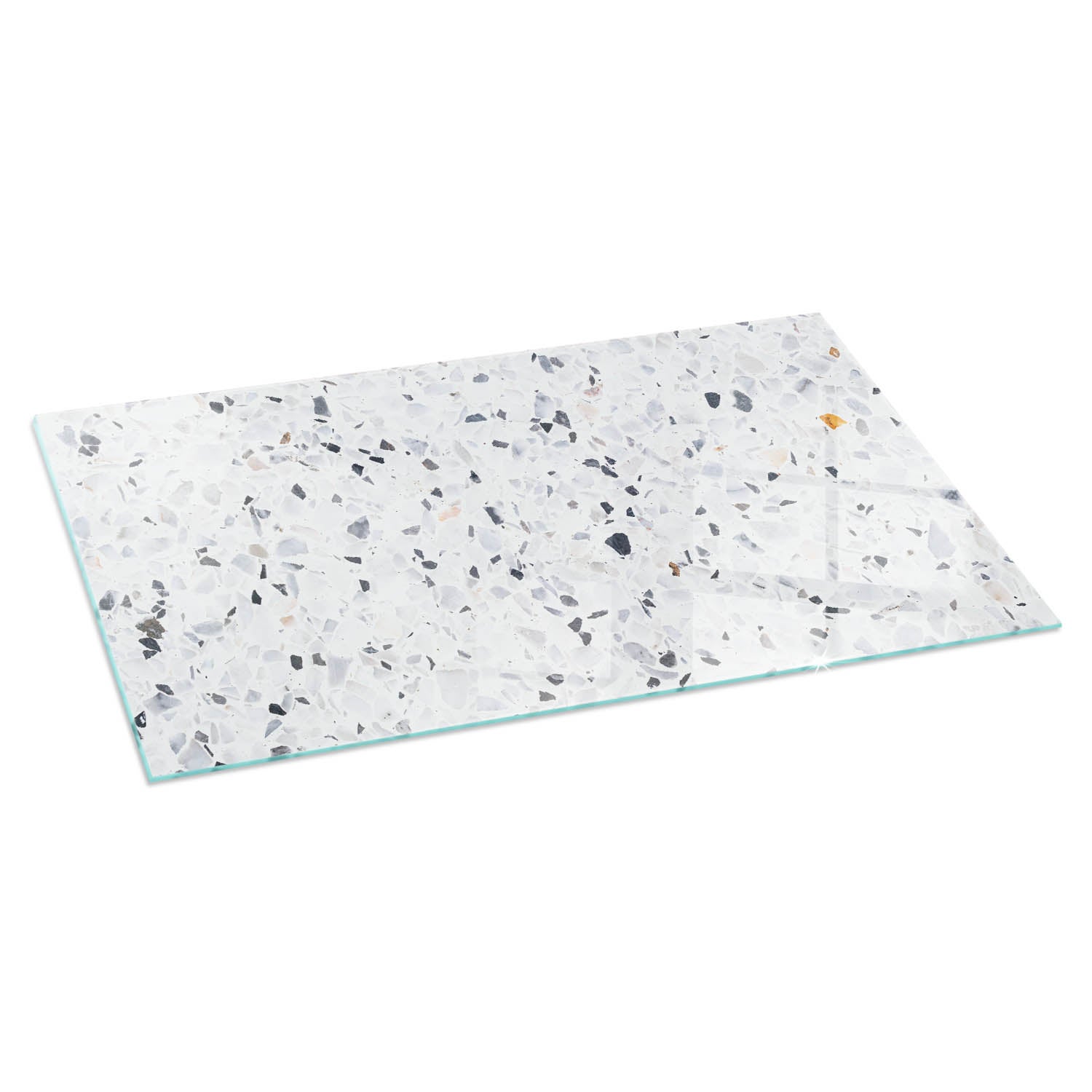 Szkło ochronne żaroodporne pod kominek - 120x60 cm - Wzór kamienny z drobinkami - TULUP