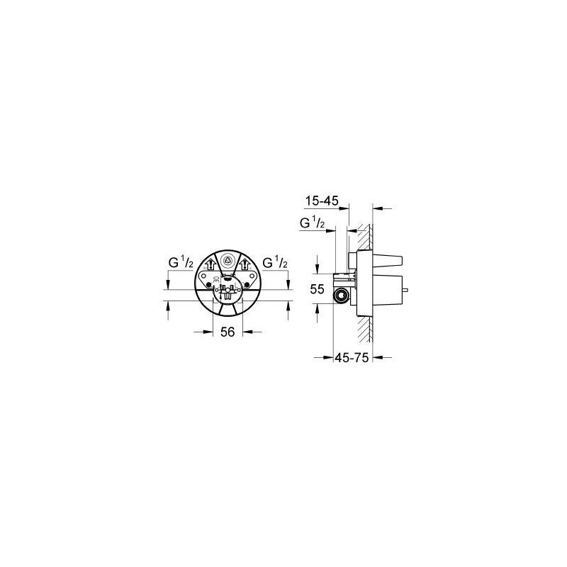 Mixeur GROHE Pour Encastré Douche Avec Inverseur Euroeco Code 32747000