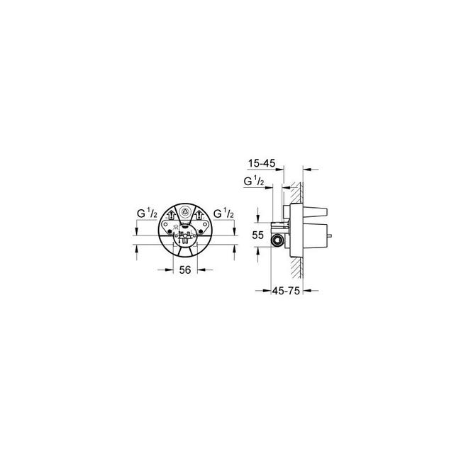 Mixeur GROHE Pour Encastré Douche Avec Inverseur Euroeco Code 32747000 Mixeur GROHE Pour Encastré Douche Avec Inverseur Euroeco Code 32747000