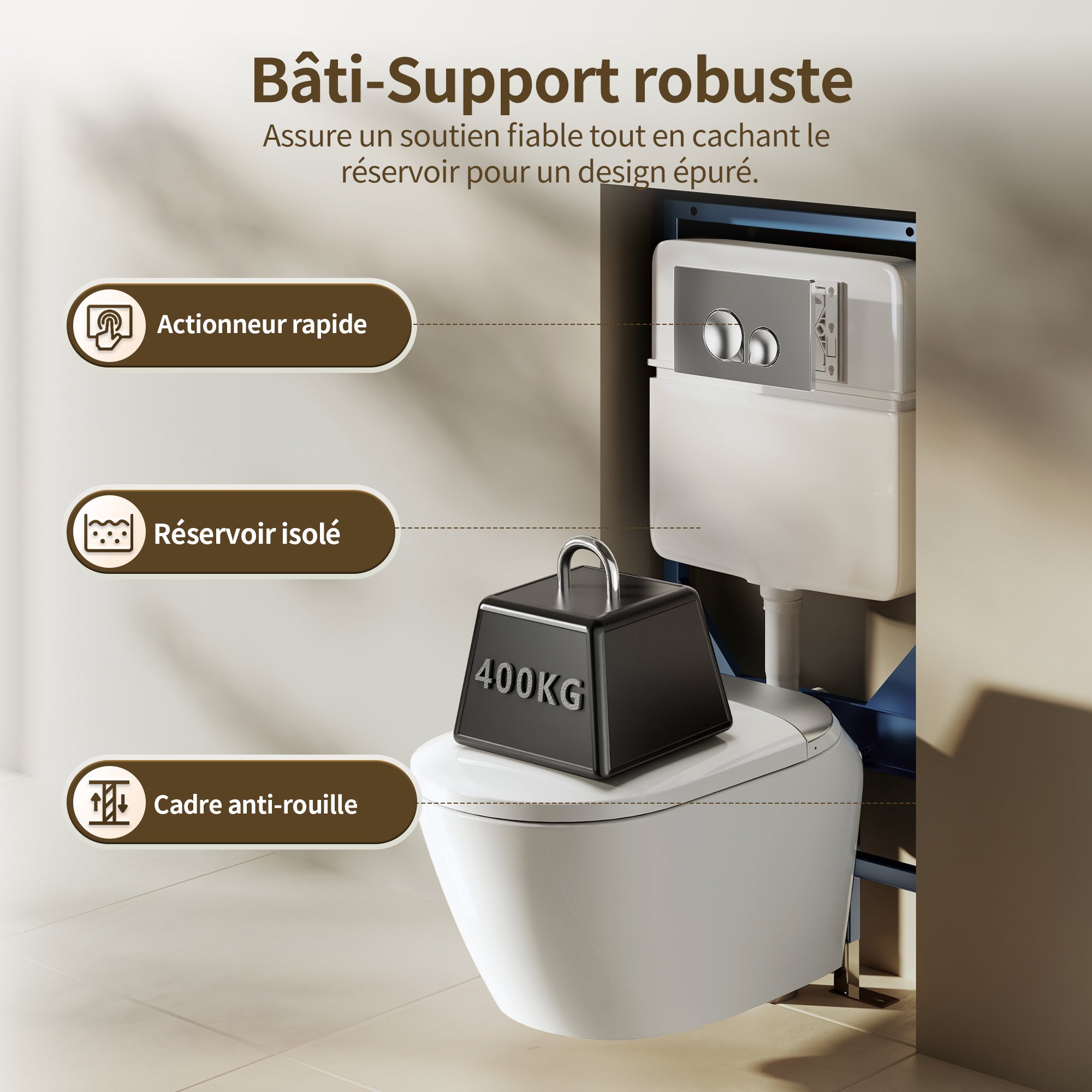 Toilette japonaise DeerValley : bidet, séche-mains, buse auto-nettoyante. WC suspendu en céramique, télécommande, hauteur confort - 2