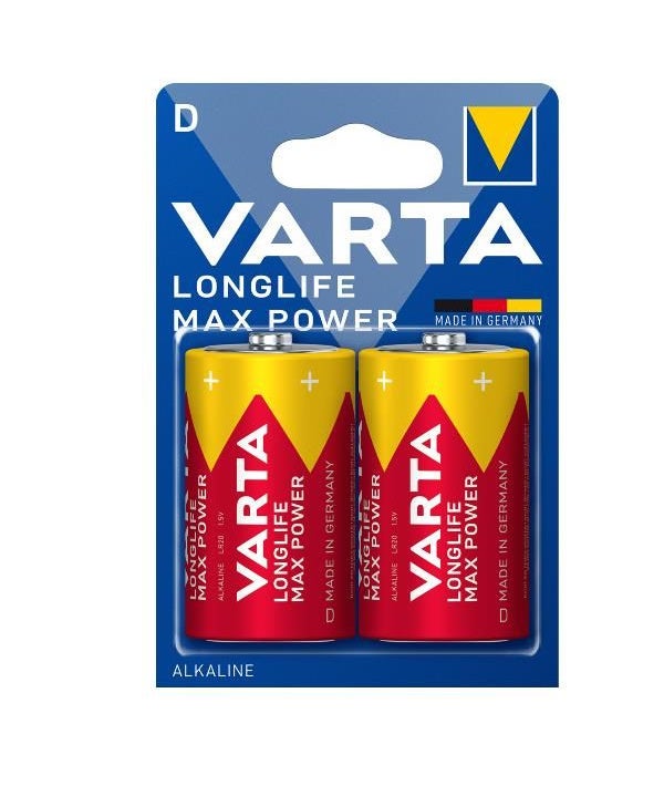 Blister 2 piles alcalines 1,5V LR20 Longlife Max Power Varta - 4