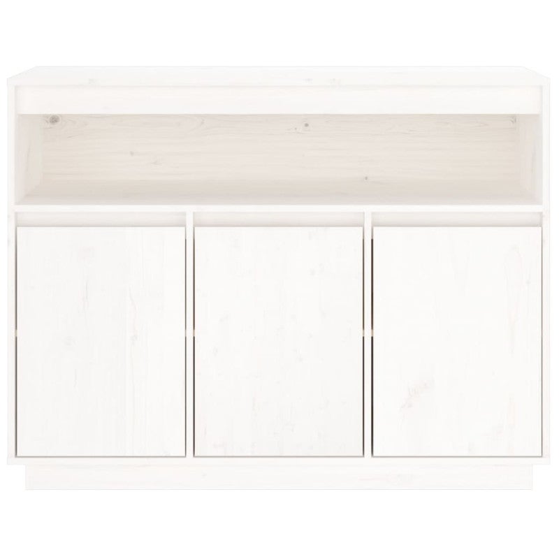 Buffet Blanc 104,5x34x80 cm Bois massif de pin - 6